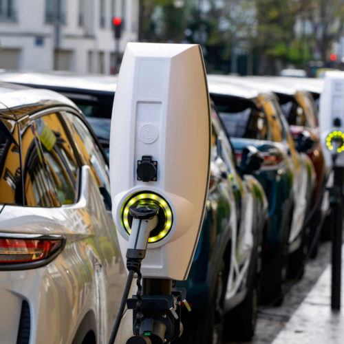 EV charging stations on the street